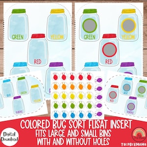 Colored Bug Sort Flisat Inserts, Flisat Table, Flisat Insert Printable ...