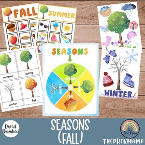 Seasons, Circle Time, Preschool Curriculum, Preschool Printable Calendar, Preschool Printable, Homeschool Printable, Montessori Curriculum