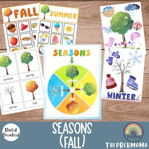 Stagioni, Tempo del cerchio, Curriculum prescolare, Calendario stampabile prescolare, Stampabile prescolare, Stampabile scuola materna, Curriculum Montessori