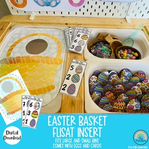 Easter Basket Sorting, Easter Flisat, Flisat Table, Flisat Insert Printable, Flisat Insert Preschool, Sensory Table, Sensory Inserts
