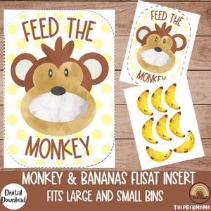 Monkey and Bananas Flisat Inserts, Flisat Table, Flisat Insert Printable, Flisat Insert Preschool, Sensory Table, Sensory Table Inserts