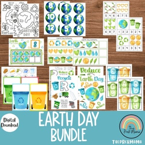 Earth Day Bundle, Preschool Worksheet, Preschool Printable, Homeschool, Toddler Printable, Toddler Activity, Earth Day Printable