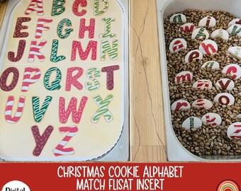 Christmas Cookie Alphabet Match Flisat Insert, Christmas Flisat Insert, Flisat Insert Printable, Flisat Insert Preschool Sensory Table