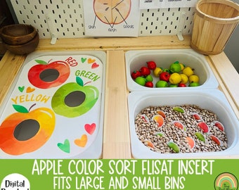 Apple Color Sort Flisat Insert, Fall Flisat Insert, Flisat Insert Printable, Flisat Insert Preschool and Toddler, Sensory Table