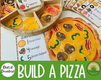 Build A Pizza, Pretend Play, Preschool Printable, Busy Book, Kindergarten Printable, Toddler Activity, Preschool Activity, PreK Printable