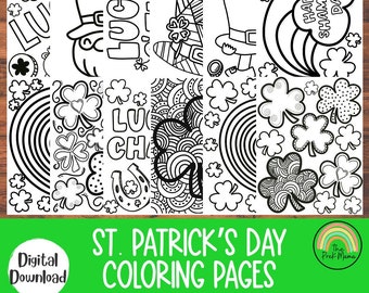 St Patrick's Day Coloring Pages, Preschool Worksheets, Preschool Printable, Kindergarten, Homeschool  Printable, Coloring Book