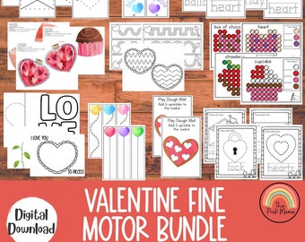 Valentine's Day Fine Motor Bundle, Preschool Fine Motor, Valentine Activities for Kids, Valentines Preschool Printable, Homeschool Printable