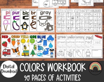 Colors Workbook, Colors Worksheet, Preschool Worksheet, Preschool Printable, Educational Printable, Preschool Homeschool, Montessori