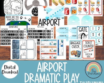 Airport Dramatic Play, Airplane Dramatic Play, Pretend Play, Classroom Dramatic Play, Preschool Dramatic Play, PreK Teacher, Preschool