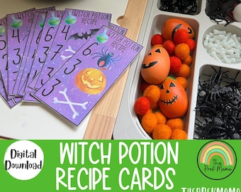 Witch Potion Recipe Cards, Montessori Materials, Homeschool Resources, Preschool Printable, Homeschool Learning, Math Activity