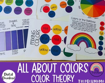 All About Colors, Color Theory, Preschool Worksheet, Preschool Printable, Educational Printable, Preschool Homeschool, Montessori Curriculum
