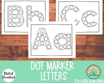 Lettres Dot Markers, Dab Markers Preschool Printable, Preschool Worksheet, Letter Recognition, Dab it Marker, Toddler Printable Activity