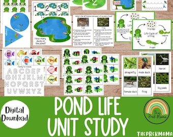Pond Life Unit Study, Preschool Curriculum, Preschool Printable, Preschool Learning, Preschool Education, Montessori Materials, Homeschool