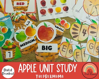 Apple Unit Study, Preschool Curriculum, Preschool Printable, Preschool Learning, Preschool Education, Montessori Materials, Homeschool