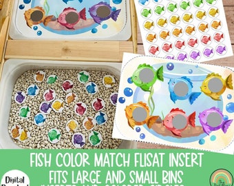 Fish Color Sort Flisat Inserts, Flisat Table, Flisat Insert Printable, Flisat Insert Preschool, Sensory Table, Sensory Inserts, Colors
