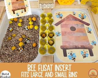 Insertos de abeja Flisat, mesa Flisat, inserto Flisat imprimible, inserto Flisat preescolar, mesa sensorial, inserciones sensoriales, primavera