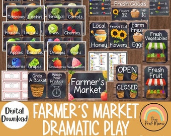 Farmer's Market Dramatic Play, Pretend Play, Classroom Dramatic Play, Home Dramatic Play, Playroom, Restaurant, Classroom Décor