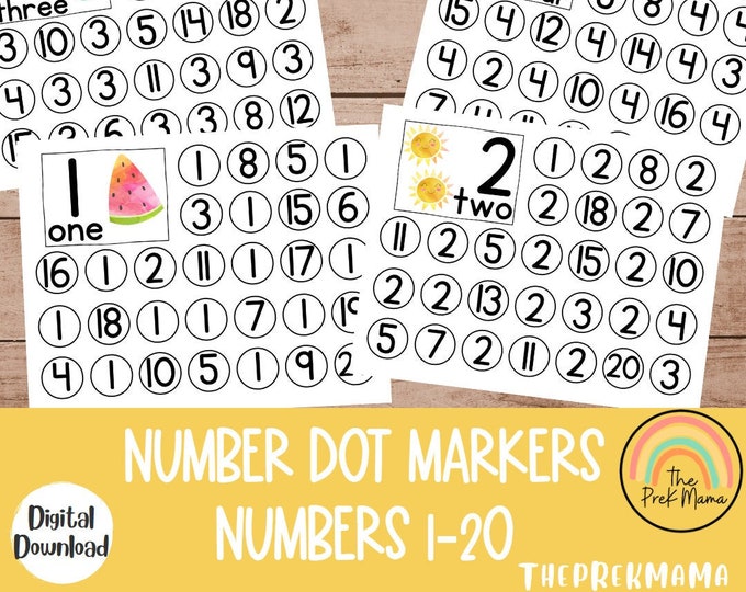 Numbers 1-10 Dot Markers, Dab Markers Preschool Printable, Preschool ...