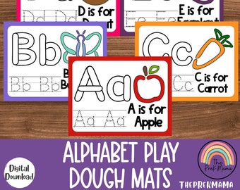 Alphabet Play Dough Mats, Play Doh Mats, Toddler Activities, Activities for Kids, Preschool, Preschool Play Dough Activity,  Activities,