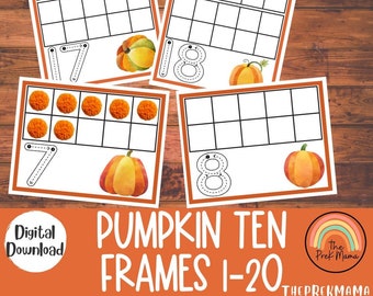 Pumpkin Ten Frames, Montessori Materials, Homeschool Resources, Preschool Printable, Homeschool Learning, Fall Activity, Math Activity