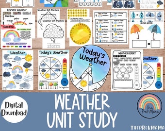 Weather Unit Study, Homeschool Learning Materials, Educational Activities for Preschool, Space Preschool Printable, Learning about Weather