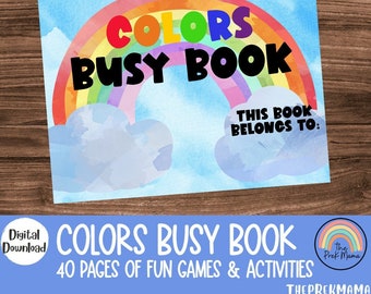 Color Busy Book, Toddler Busy Book, Preschool Busy Book, Preschool Printable, Toddler Preschool Homeschool, Learning Book, Quiet Book