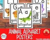 Animal Alphabet Posters, Alphabet Watercolor Posters, Preschool Alphabet, Preschool ABCs, Preschool Flashcards, Learning ABCs, Letter