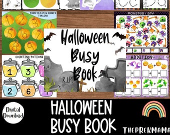 Halloween Busy Book, Halloween Preschool Printable, Homeschool Printable, Montessori Printable, Toddler Busy Book, Halloween Kids Activity
