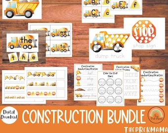Bau-Bundle, Bau-Beschäftigtes-Buch, druckbare Vorschule, Bau-Pintables, Bau-Arbeitsblatt, druckbares Vorschul-Bundle