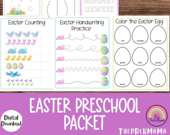 Easter Preschool Packet, Preschool Worksheets, Preschool Printable, Easter Preschool Printable, Preschool Curriculum, Preschool Busy Book