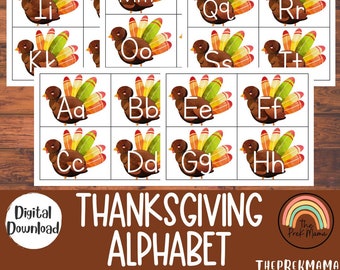 Thanksgiving Alphabet, Preschool Printable, Montessori Materials, Preschool Curriculum, Homeschool Resources, Homeschool, Sensory Table