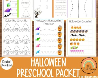 Halloween Preschool Packet, Halloween Preschool Printable, Homeschool Printable, Montessori Printable, Kid Activity, Toddler Activity