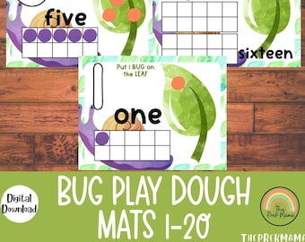 Bug Play Dough Mats, Play Doh Mats, Toddler Activities, Activities for Kids, Preschool, Preschool Play Dough Activity,  Activities,