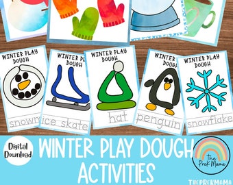 Winter Play Dough Activities, Winter Preschool Printable, Homeschool Printable, Winter Printable, Kid Activity, Sensory Bin
