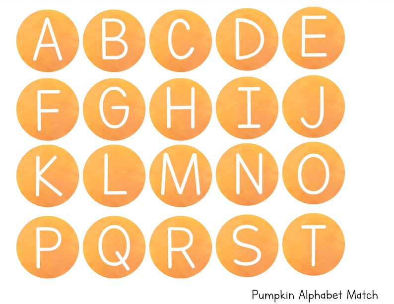 Pumpkin Alphabet Match, Montessori Materials, Homeschool Resources, Preschool Printable, Homeschool Learning, Fall Activity for Kids image 3