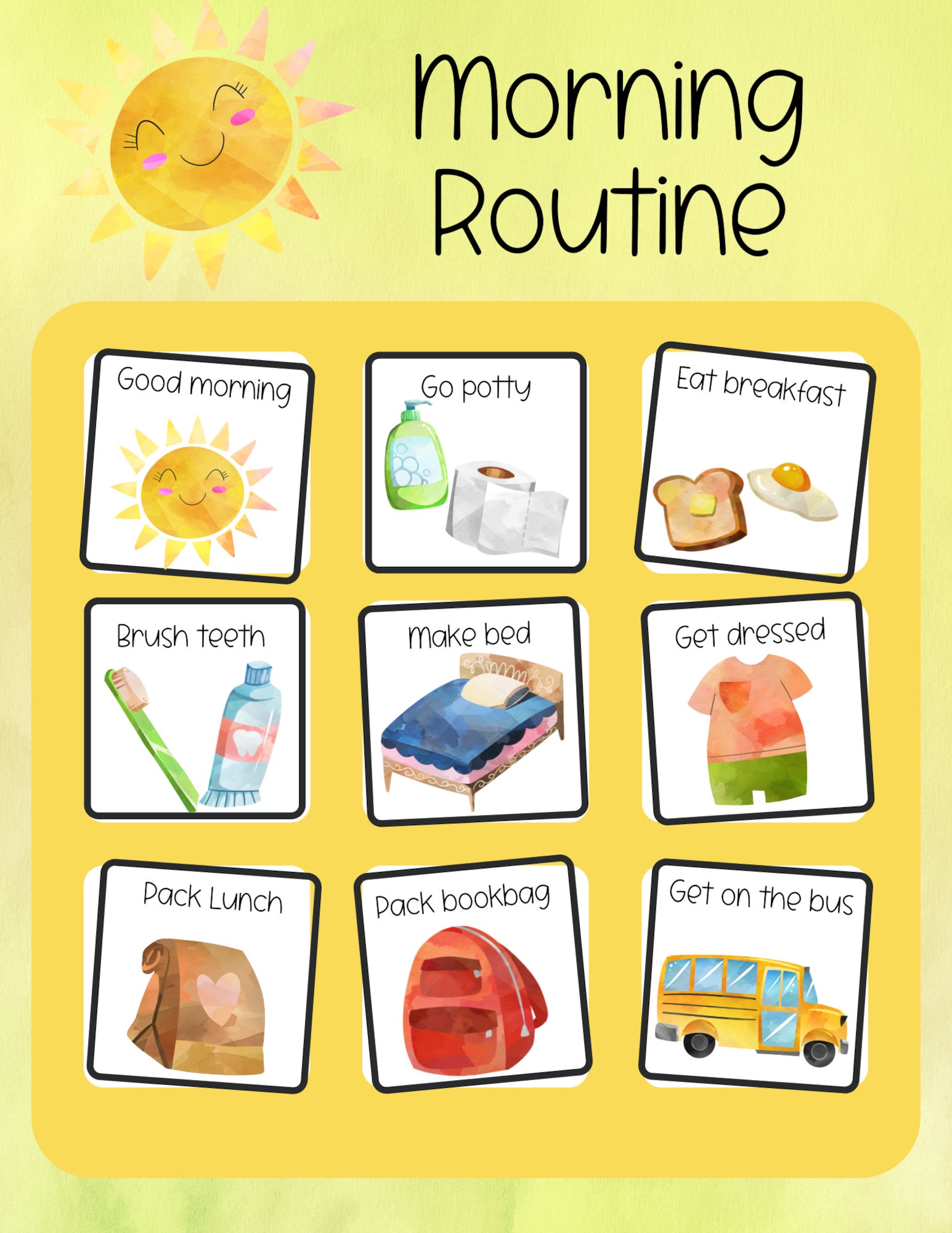 My Daily Routine Chart Printable Chore Chart Routine Chart - Etsy