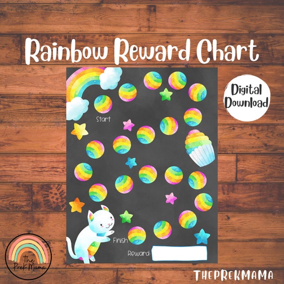 Rainbow Reward Chart Reward Chart for Kids Reward Chart for | Etsy ...