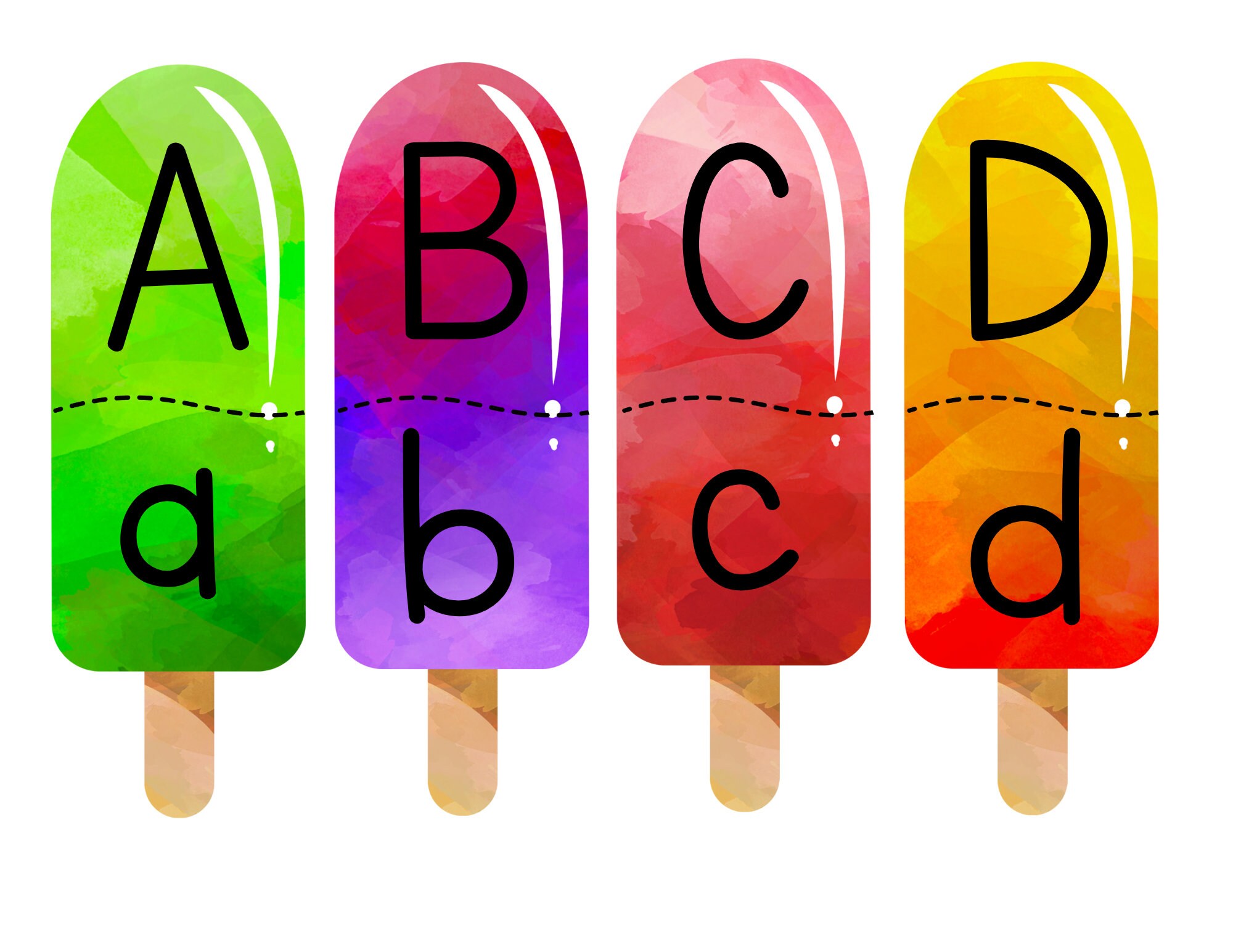 Popsicle Alphabet Puzzles, Preschool Worksheet, Preschool Printable ...