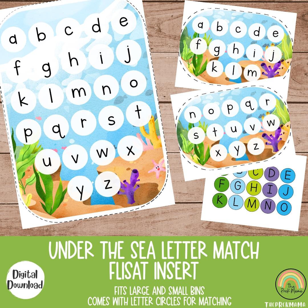 Under the Sea Letter Match Flisat Inserts, Flisat Table, Flisat Insert ...