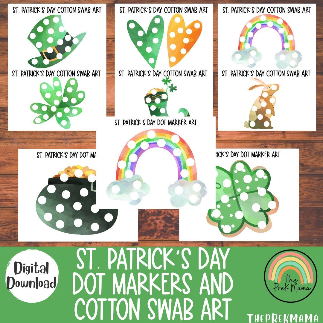 St. Patrick's Day Dot Markers and Cotton Swab Activities, Dab Markers ...