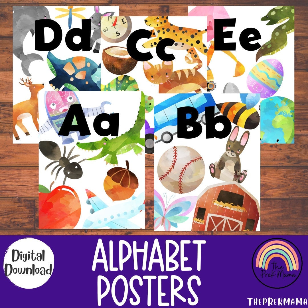 Alphabet Posters, Activity for Kids, Preschool Worksheet, Preschool