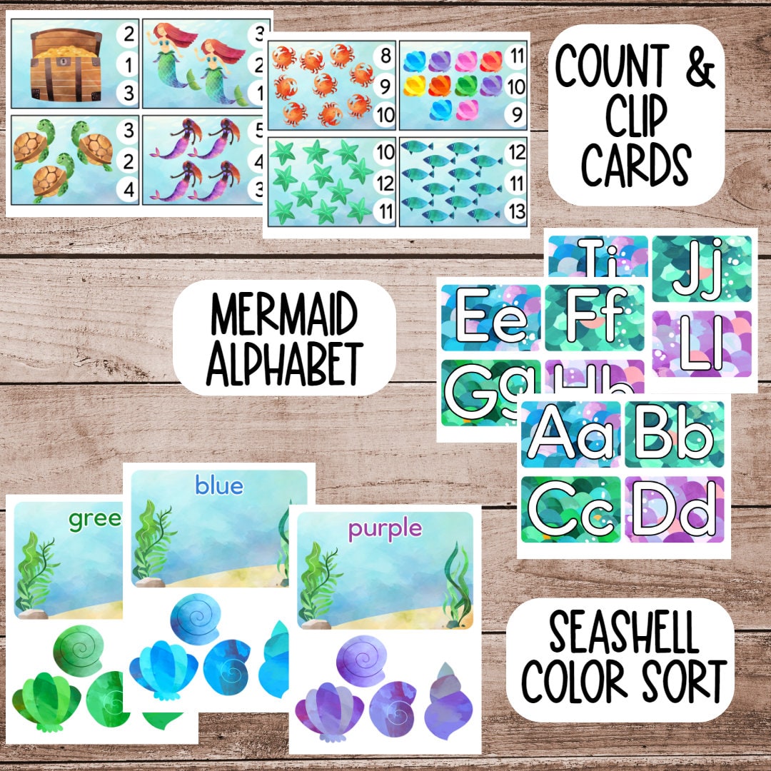 Mermaid Bundle, Preschool Activities, Preschool Printable, Montessori ...