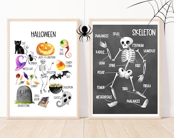 Halloween Poster, Halloween Kid Décor, Educational Poster, Classroom Décor, Homeschool Classroom, Preschool Poster, Homeschool, Home Décor