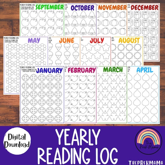 Yearly Reading Logs, Kids Reading Log, Children's Reading Chart, Reading Printable, Homeschool Printable, Reading Tracker, School Reading