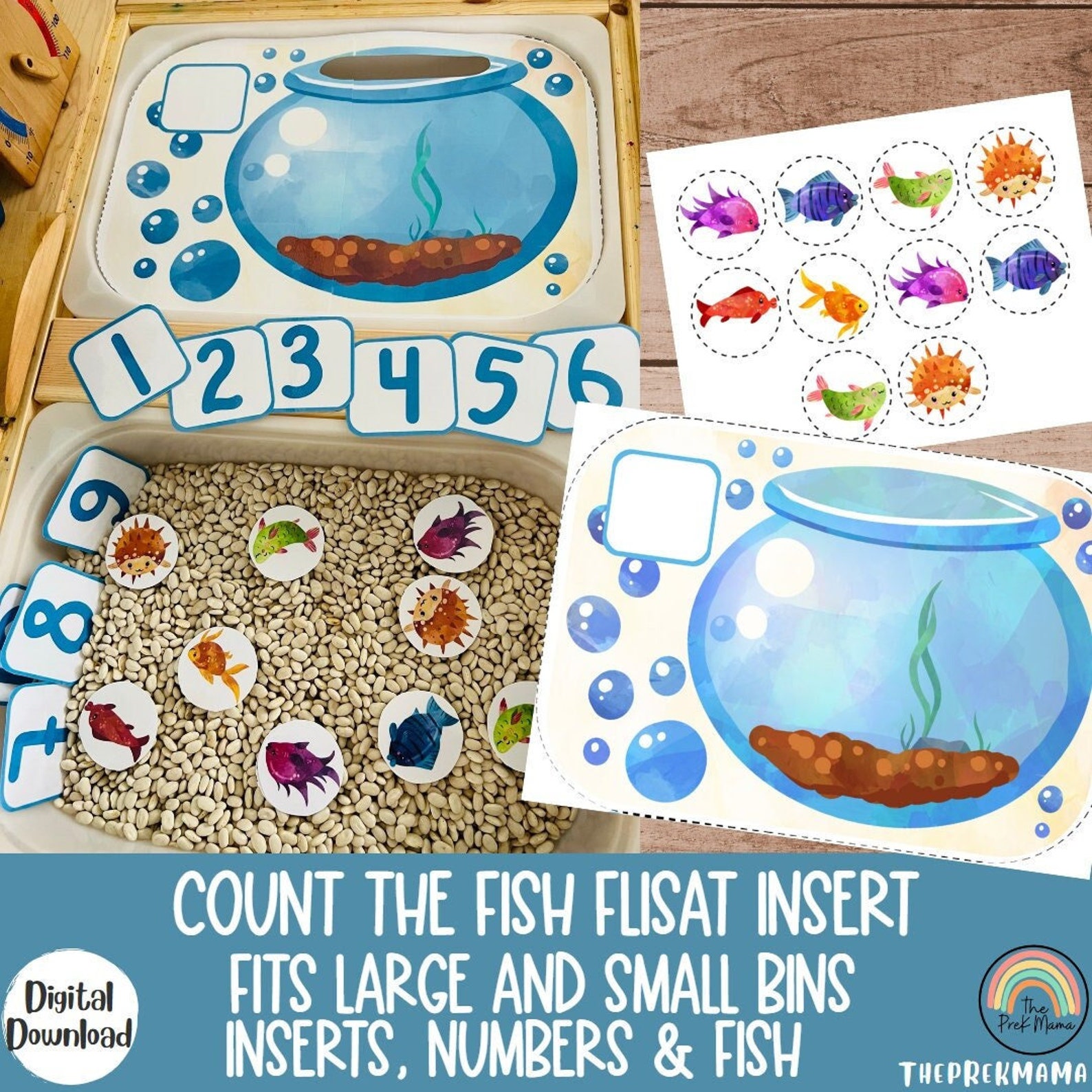Fish Insert Count the Fish Flisat Inserts, Flisat Table, Flisat Insert Printable ...