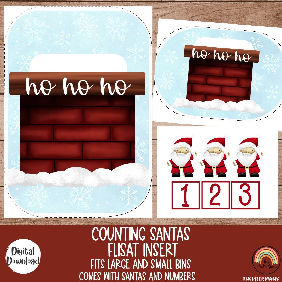 Counting Santas Flisat Insert, Christmas Flisat Insert, Flisat Insert ...