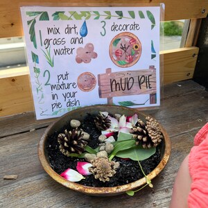Mud Kitchen Recipe Cards, Homeschool Resources, Preschool Printable, Montessori, Printable Activity, Outdoor Activities, Mud Kitchen image 2