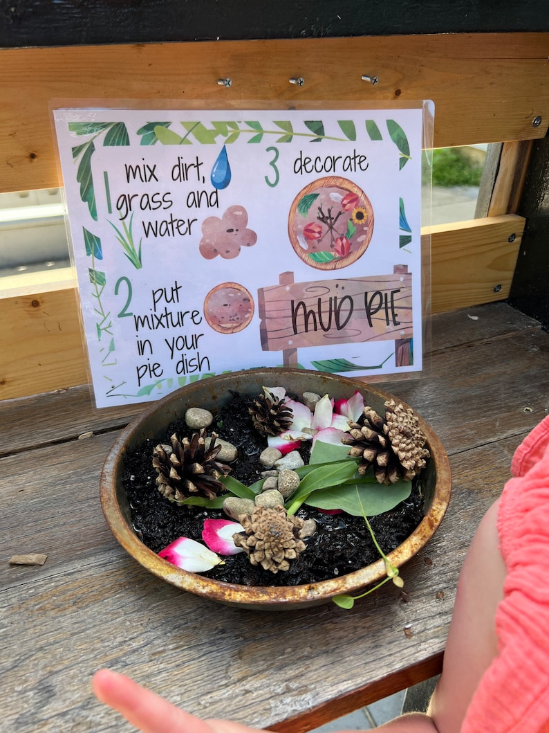 Mud Kitchen Recipe Cards, Homeschool Resources, Preschool Printable, Montessori, Printable Activity, Outdoor Activities, Mud Kitchen image 2