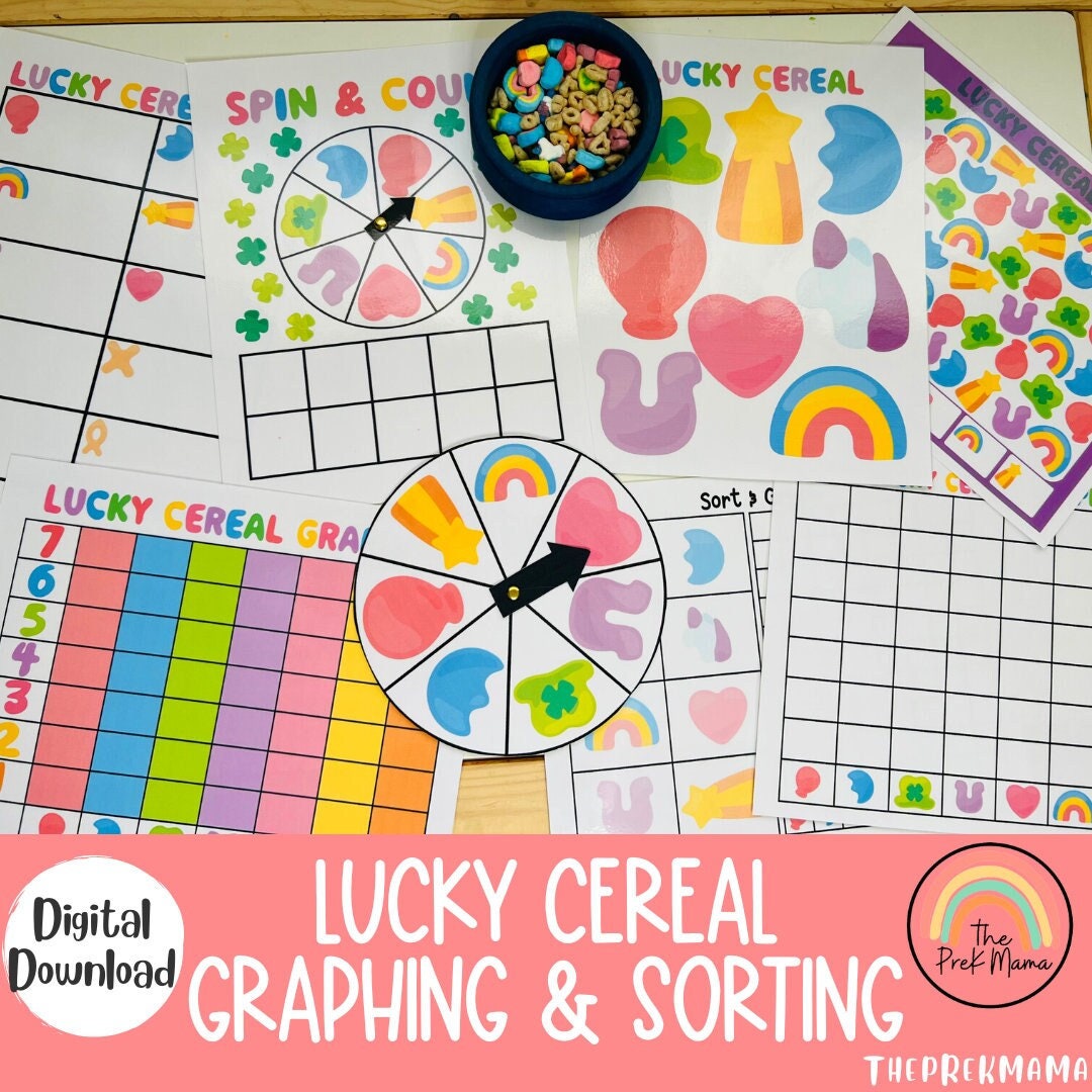 Lucky Cereal Counting and Sorting, Preschool Printable, Homeschool ...