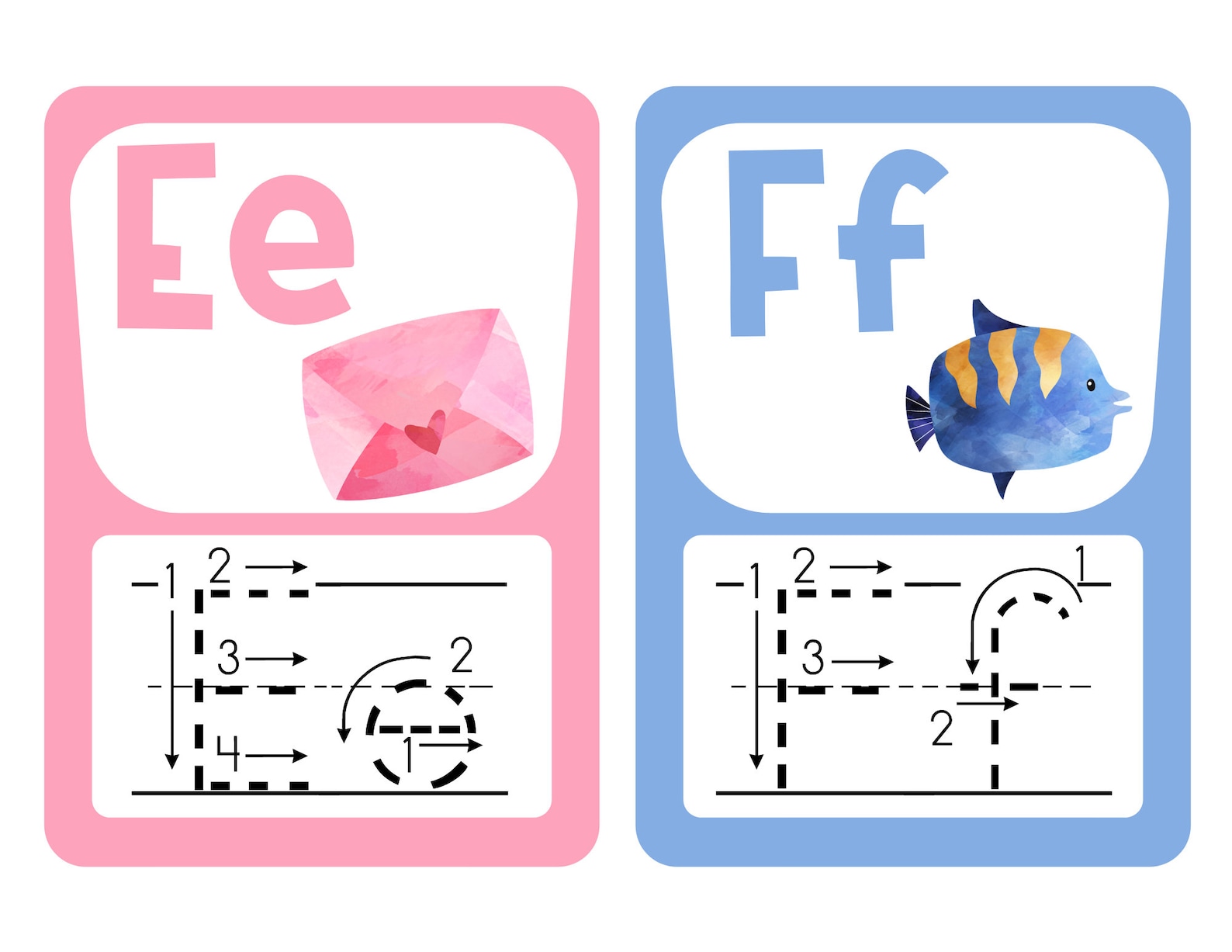 Letter Tracing Cards Preschool Printable Preschool - Etsy